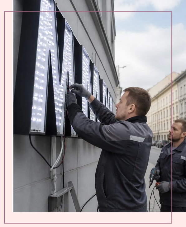 Изготовление и монтаж светодиодных LED вывесок в Ижевске