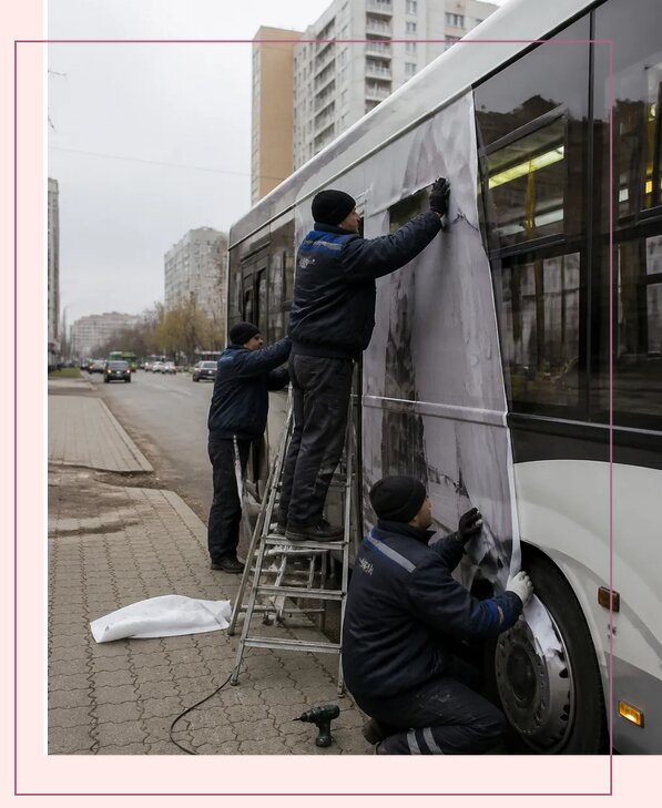 Изготовление и монтаж рекламы на автобусах в Ижевске